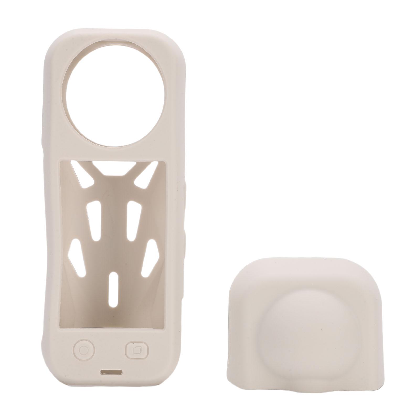 

Силиконовый чехол Крышка объектива Подходит для Insta360 X5 Противоскользящий Мягкий Защита от падений Рассеивание тепла Панорамная Экшн-камера Защитный белый