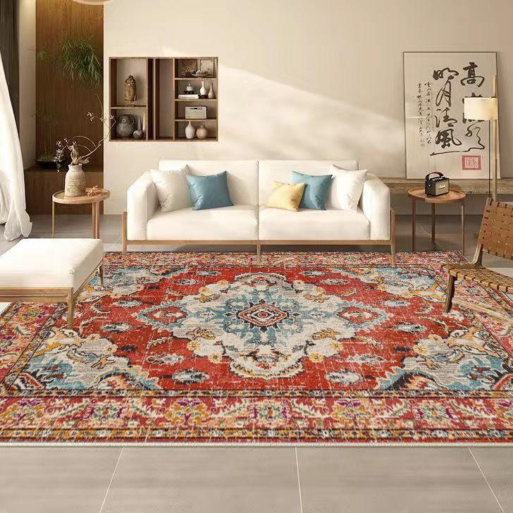 Persian Retro Carpet Living Room Big Size Non-slip Bedroom Decoration Rug Non-slip Mat for Kids Easy Cleaning Machine Washable