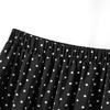 French Style Polka Dot High-Waist Slit Midi Skirt