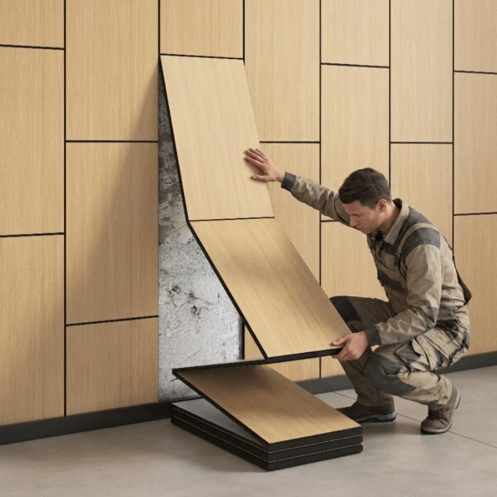 Oil Proof 3D Wood Grain Wall Panels PVC Self Adhesive Wall Sticker Bedrooms