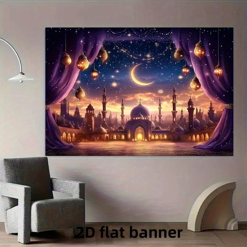 VIKAMA Eid Decorative Tapestry PersianStyle Nightscape Printed Wall Hanging Festive Party Backdrop Decoration Tapestry
