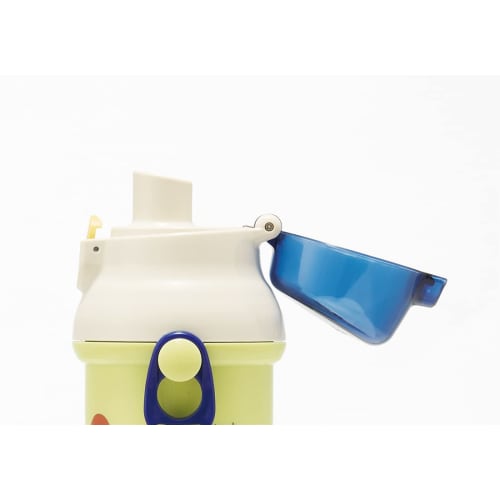 Skater Children's Water Bottle, 480ml, Direct Drinking, Plastic, One-Touch Operation, Dishwasher Safe, Made In Japan, Dinosaur Picture Book, Dinosaur