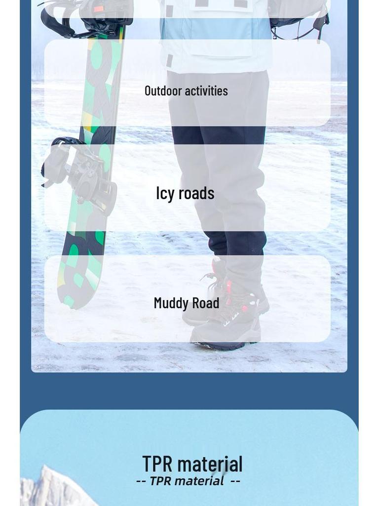 Adjustable Outdoor 7-Tooth Ice Cleats: Portable Anti-Slip Shoe Covers for Travel and Mountaineering.