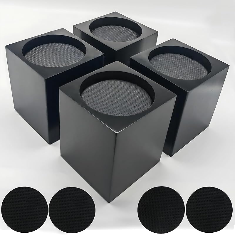 Wood Bed Furniture Risers 4 Inch Heavy Duty Risers, Supports up to 6,000 Lbs, for Sofa Couch Desk Chair Table Base Raising Space, Convenient Store