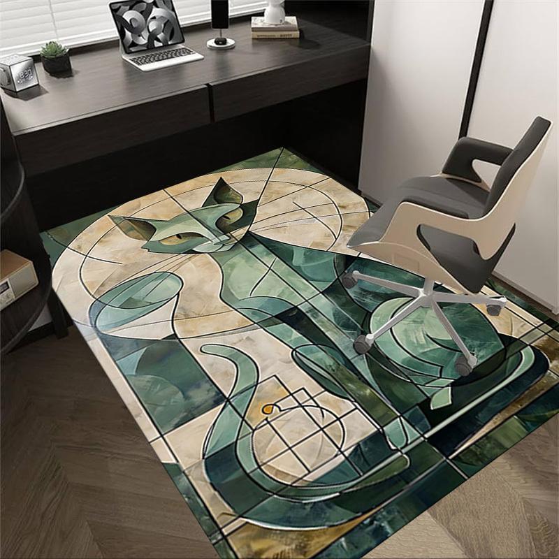 1PC cat mosaic Extra Large Non Slip Floor carpet, Office, family, Studio Large Area Rug Indoor Rugs, Bold Statement Piece
