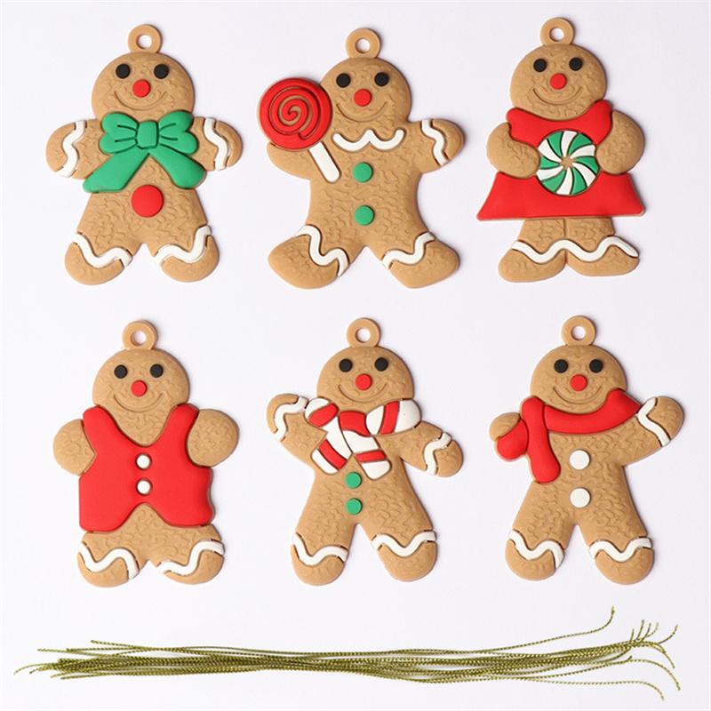 1 Set Gingerbread Man Ornaments for xmas Tree Decorations,Tall Gingerman Hanging Charms Xmas Tree Ornament Holiday Decor