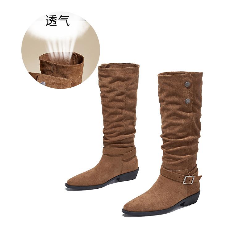 Pointed Boots Long Boots Women s Winter Heel Knight Boots Retro Pile Boots Casual Women s Boots 35