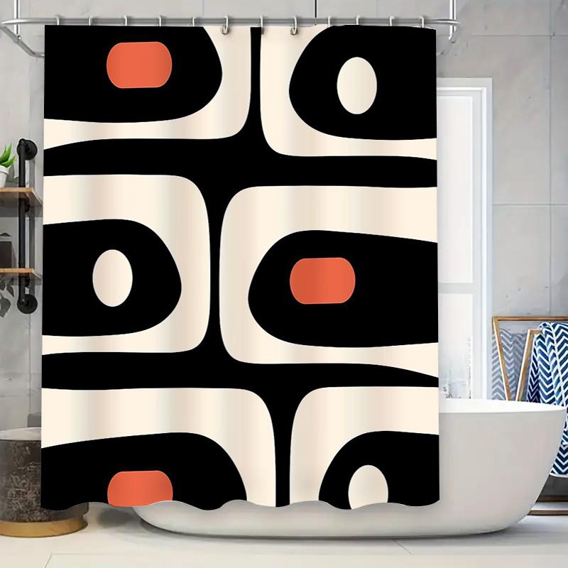 

Shower Curtain Abstract Modern Art Black and White Bathroom Decor Washable Waterproof Fabric Liner Vintage Home Textile 90x180cm