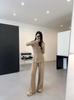 Clearance: High Elasticity Long-Sleeve Sweater & Half-Skirt Trousers Set (Non-Returnable)