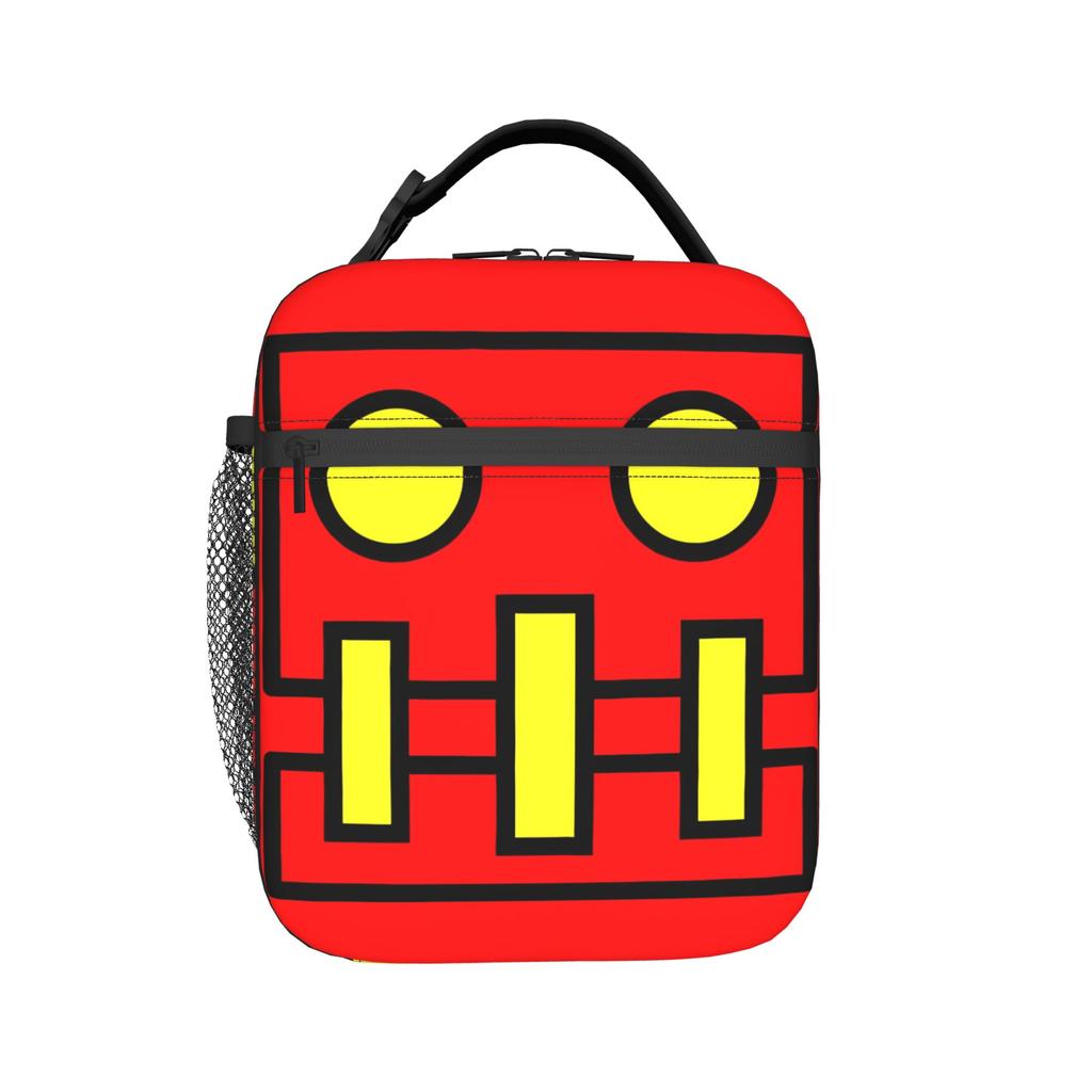 Geometry Cube Game Thermal Insulated Lunch Bag for Travel  Portable Food Bag Container Men Women Cooler Thermal Lunch Box