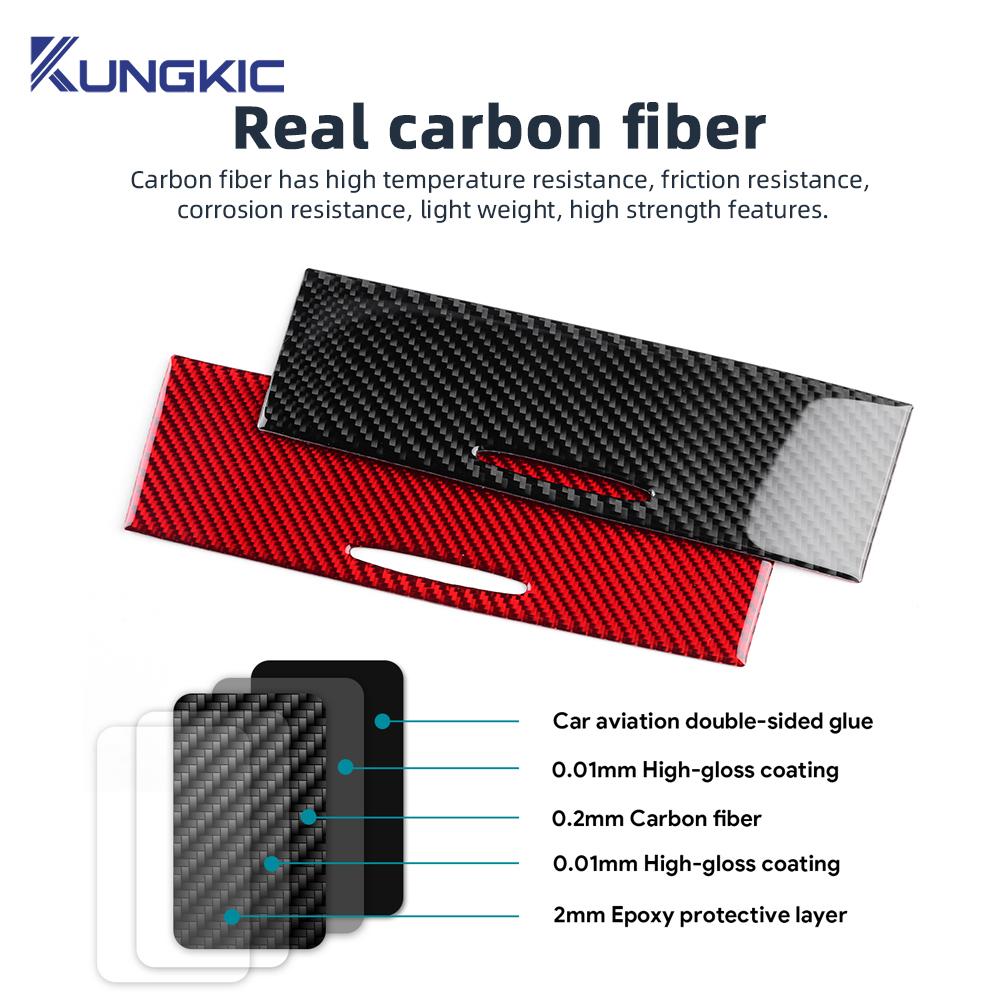 Real Soft Carbon Fiber Sticker For Chrysler 300 300C 2011 2012 2013 2014 LHD RHD Car Central Control Cigarette Lighter Trim