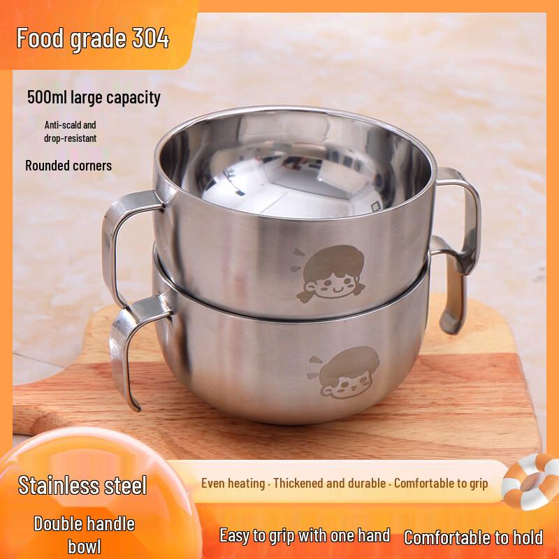 ZISIZ Thickened Cartoon Double-Layer Insulated Soup Bowl