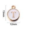 20Pcs 12*15mm A-Z Letter Charms Enamel Charms Alphabet Initial Letter Handmade Pendant for DIY Bracelet Necklace Jewelry Making