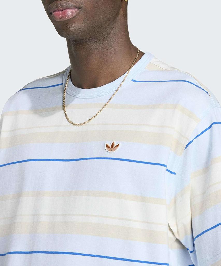 adidas Gestreiftes Rundhals-T-Shirt - Crystal Sky / Kx1268