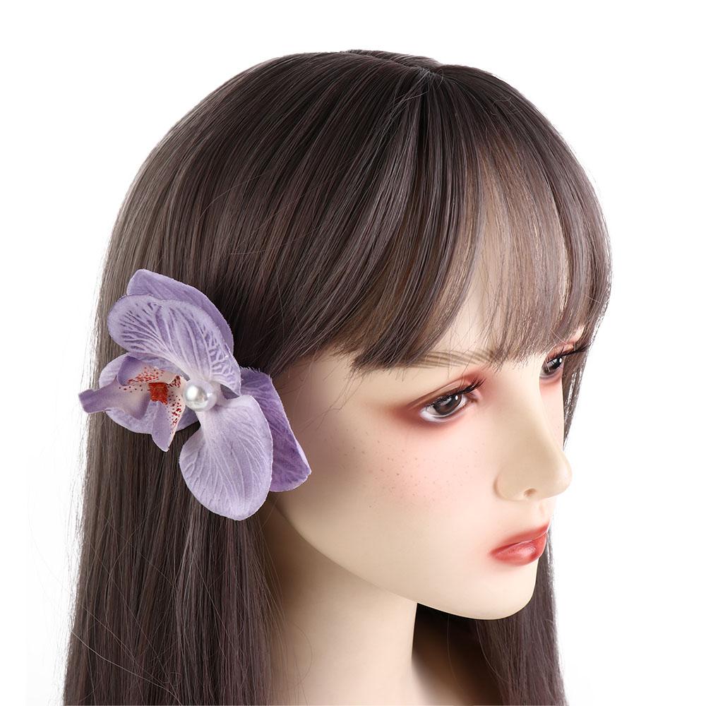 Hair Accessories Flower Hair Clip Pink Orchid Bohemia Barrettes Orchid Hairpin  Wedding Decoration