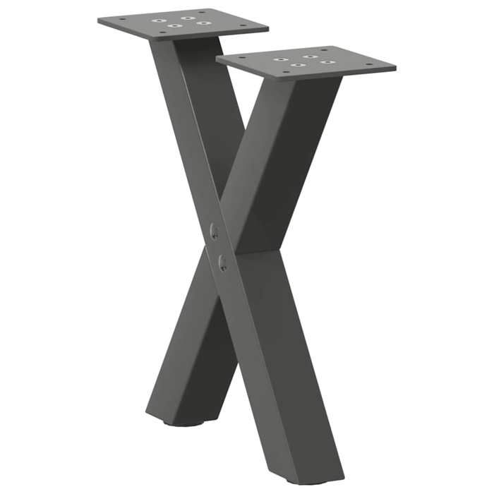 VidaXL Pieds de table basse en forme de X, 2 pièces, anthracite, 30 x (30-31) cm, acier 4012870