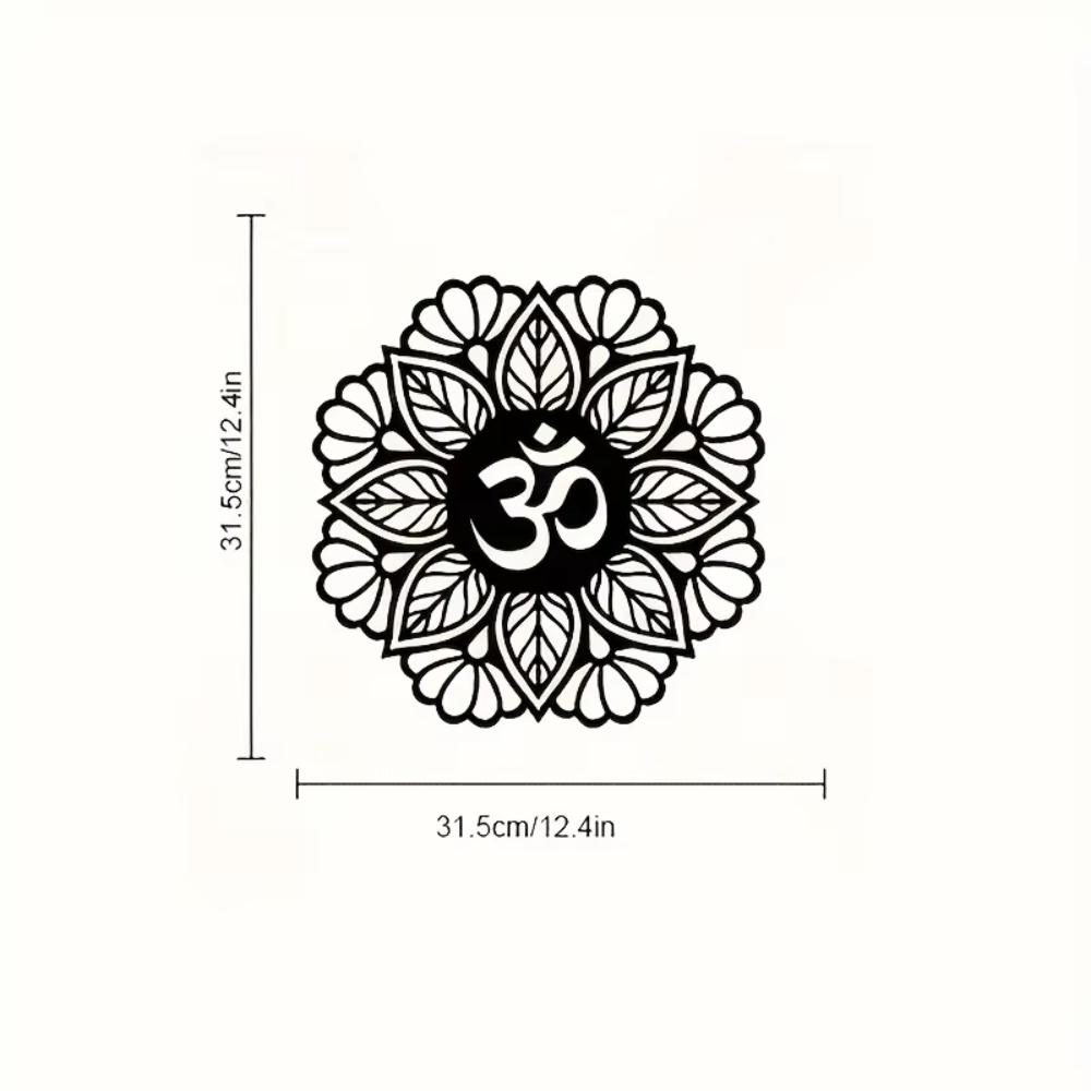 1pc Metal Mandala Style Art Wall Decoration, Yoga Gym Wall Hanging Decoration Silhouette, Metal Wall Art, Iron Décor