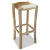Day and Night - Day and Night Genuine Leather and Solid Teak Wood Kitchen Stool