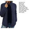 Stand Collar Long Sleeves Pockets Zipper Closure Fluffy Coat Women Autumn Winter