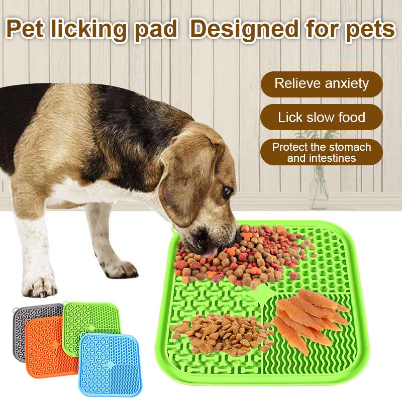 Pet Lick Silicone Mat for Dogs Slow Feeder Plate Bathing Distraction Training Supplies Dog Sucker Food Mat