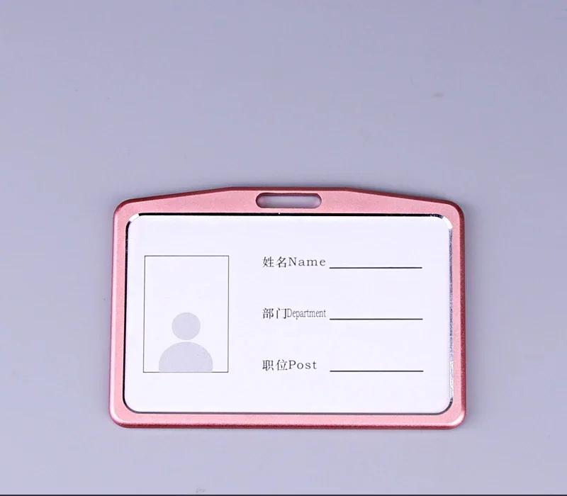 Office Metal Work Identity Badge ID Card Holder Aluminium Alloy Employee Name Cover Business Case Credit Card Holder Wallet