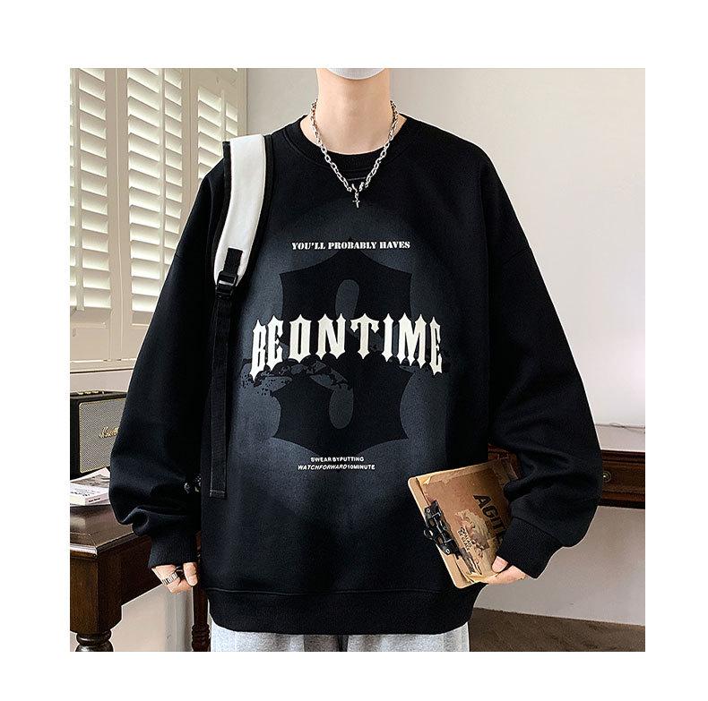 Men's Trendy Round Neck Thickened Hoodie for Autumn/Winter