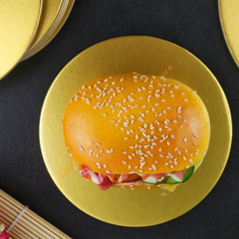 55KF 4pcs/8pcs Round Cake Plates Safe Circle Cardboard Base for Pastry Display Reusable Cupcake Dessert Transport Tray