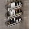 Bathroom Storage Holder Bath Shelf Bath Shower Shelf Aluminum SquareBathroom Corner Shelf Gray Aluminum Kitchen Storage Holder