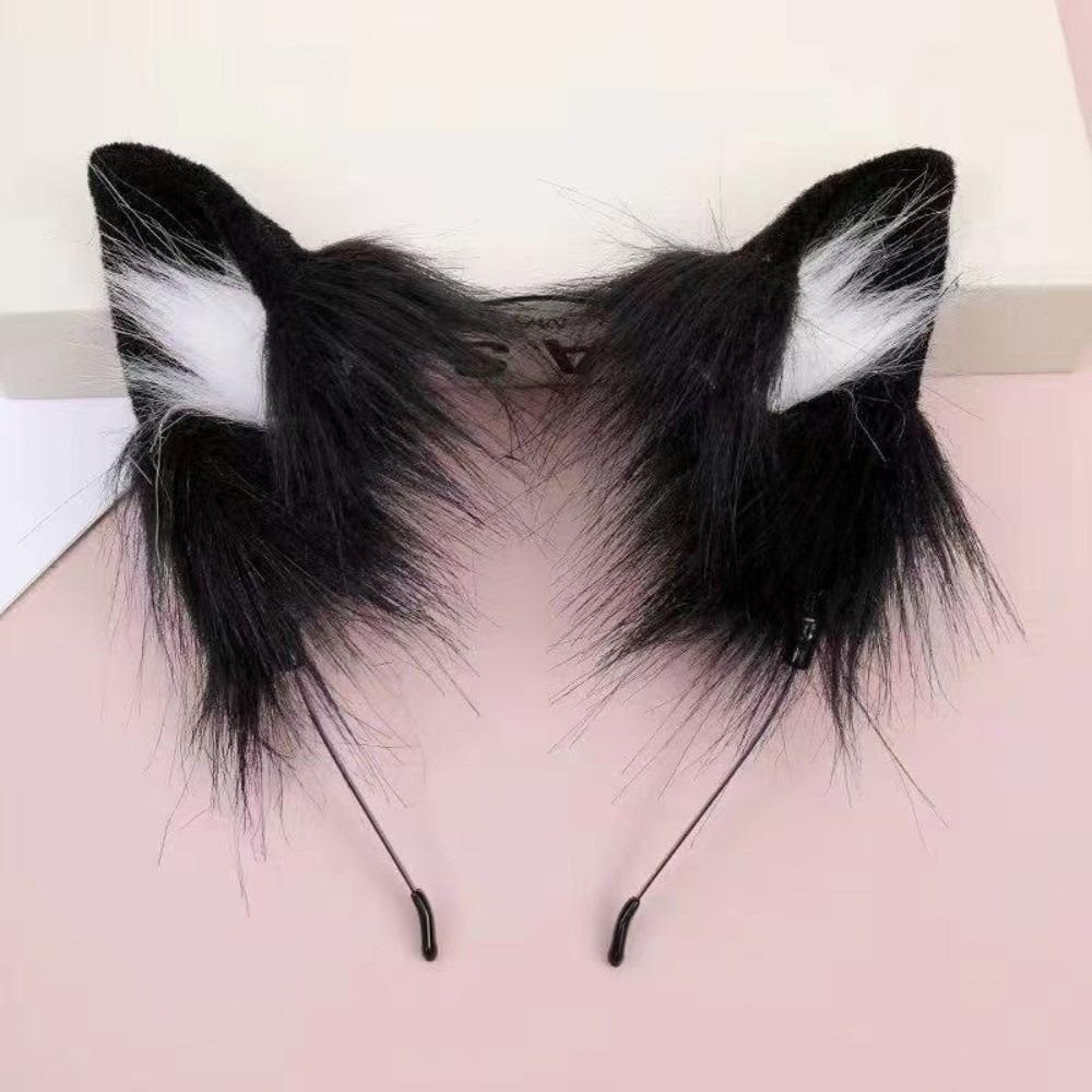 Mode Lolita Katzenohren Stirnband JK Haarreif Plüsch Haarband Haarspange Tiere Pelzig Cosplay Kopfschmuck Gesichtswasch