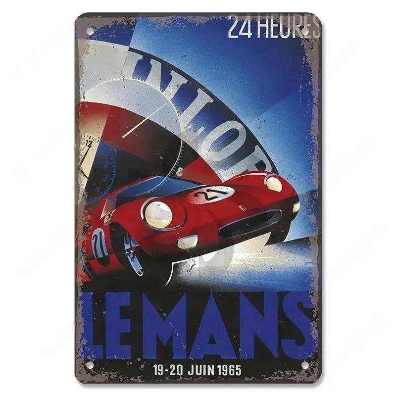 Metal Tin Signs Racing Car Plaque Metal Poster F1 Racetrack Nostalgic Vintage Metal Wall Art Decor for Garage Racing Club Home