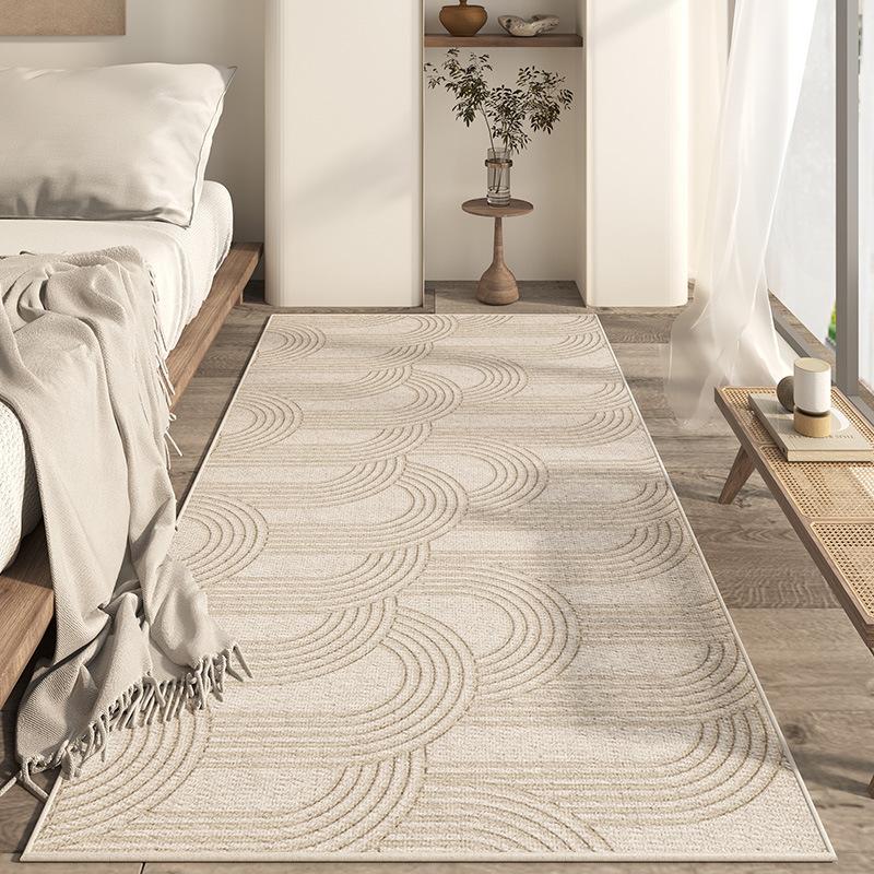 Oval Bedside Italian Minimalist Carpet Room Bedside Floor Mat Bedroom Wabi Sabi Master Bedroom Under The Bed Photo Mat