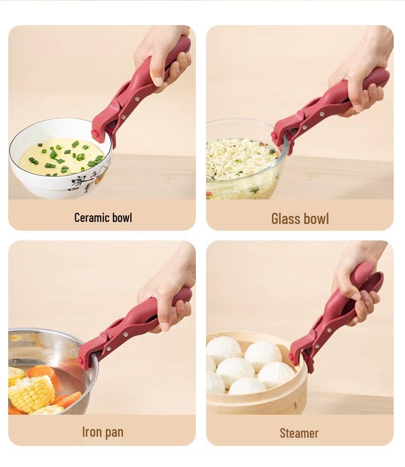 Silikon Anti-Verbrühungs Küchenzangen für Töpfe, Schüsseln und Teller