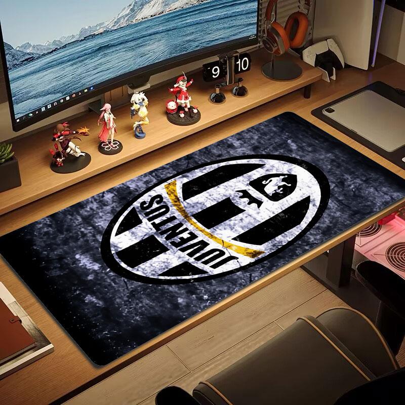 Tappetino Mouse Juventus FC, Tappetino da Scrivania XXL per Gaming, Mousepad Antiscivolo XXL per Laptop e Tablet, Tappetino da Gioco per Mini PC con Bordi Cuciti