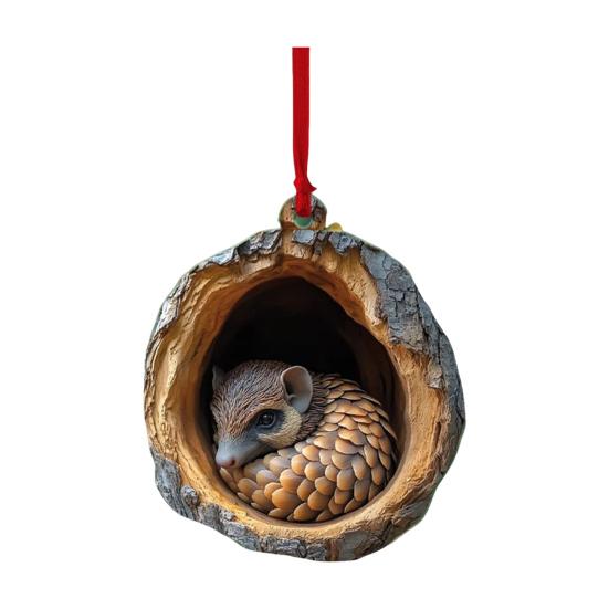 Christmas Animal Ornament Cartoon Forest Animal Hanging Decoration 2D Flat Acrylic Pendant