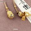 Gold-Style Sand Inlaid Diamond Pendant Necklace, New Chinese Compass Design