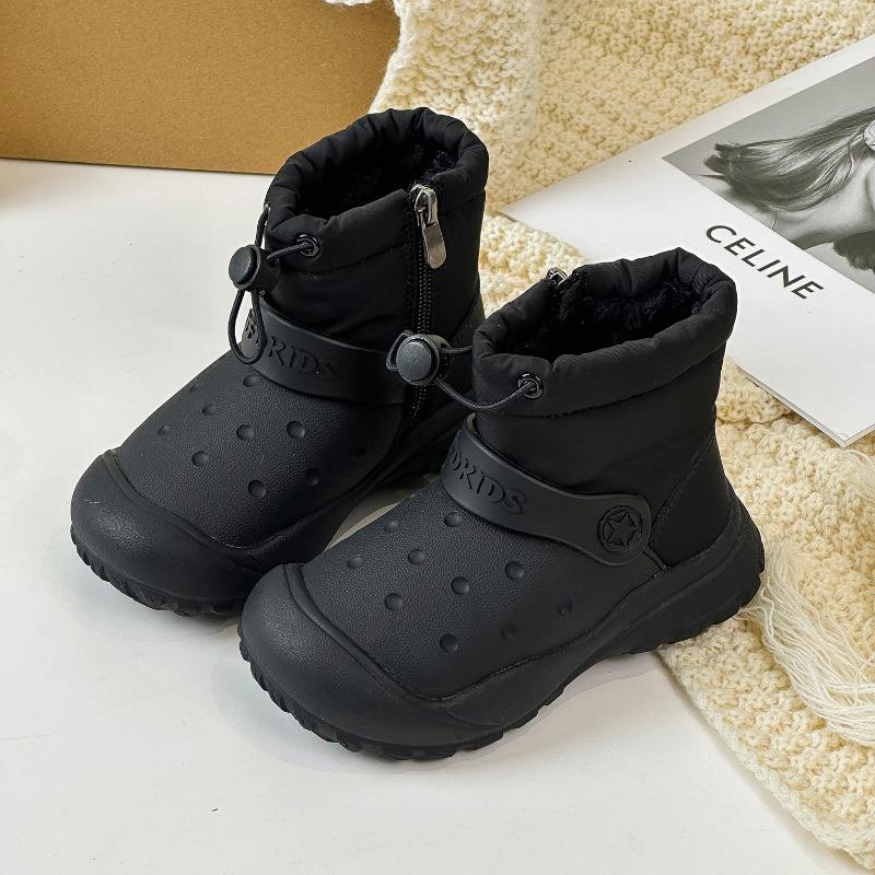 

Детские зимние ботинки, уличные ботинки, водонепроницаемые и нескользящие, повседневные хлопковые ботинки для мальчиков, теплые на флисе, ботинки с закрытым носком для девочек 22-25 yards whole hand 4 pairs starting batch чёрный