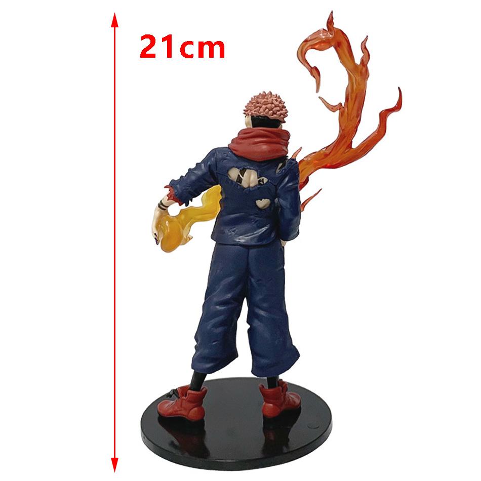 Anime 21cm Jujutsu Kaisen Figur Itadori Yuji Actionfigur Modell PVC Puppe Spielzeug Surroundings Sammlung Schreibtischzubehör Geschenk