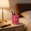 Creative 3D Printed Pen Holder Wear-Resistant Smooth Pen Stand Imitation Silk Thick Durable Makeup Brush Holder Desktop Use