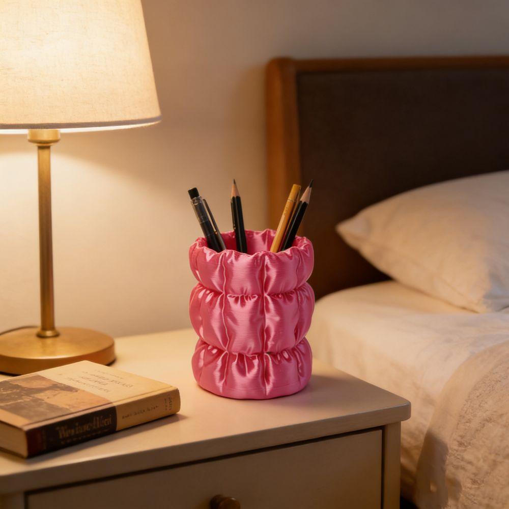 Creative 3D Printed Pen Holder Wear-Resistant Smooth Pen Stand Imitation Silk Thick Durable Makeup Brush Holder Desktop Use