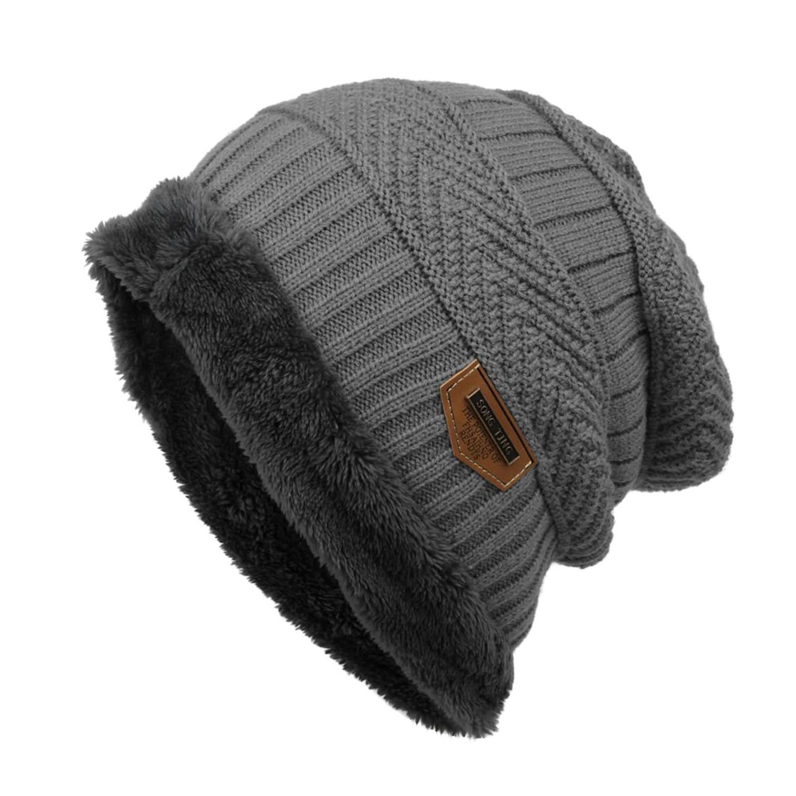 Men s Fashion Warm Oversized Thick Soft Oversized Coarse Knit Casual Knit Hat One Size