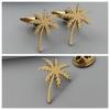 Three Dimensional Coconut Tree Brooch Cufflinks Creative Personality Simple Versatile Cutting Accessories Jewelry