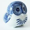 Sonoyama Craftsmanship Lucky Charm, Good Fortune Item, Ceramic, Blue and White Dyed, Mini Size, Sacred Bird, Owl, Fukurō (Owl that Brings Good Fortune