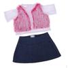 18inch Girl Dolls Clothing Set Plush Top & Denim Miniskirt For