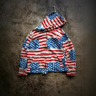 Felpa con zip vintage stile americano effetto invecchiato Streetwear Vestibilità ampia Uomo Donna