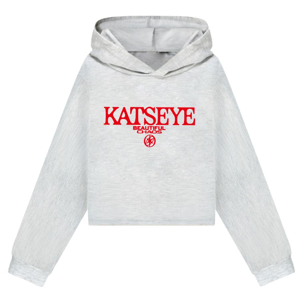 5351 Flickor KATSEYE Tryckt Korea Sångare Vardaglig Bomull Långa Ärmar Huvtröjor