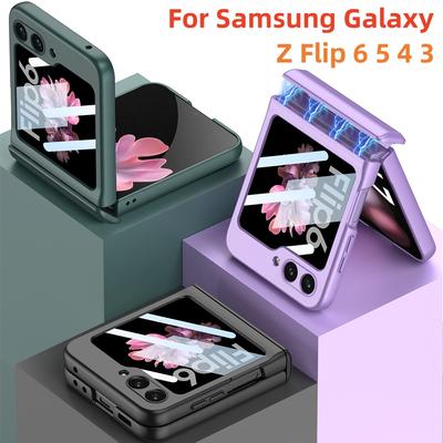 Magnetyczna Ochrona Zawiasu Twarde PC Etui na Telefon dla Samsung Galaxy Z Flip 7 6 5 4 3 5G Etui Wstrząsoodporne z Ochraniaczem Małego Ekranu