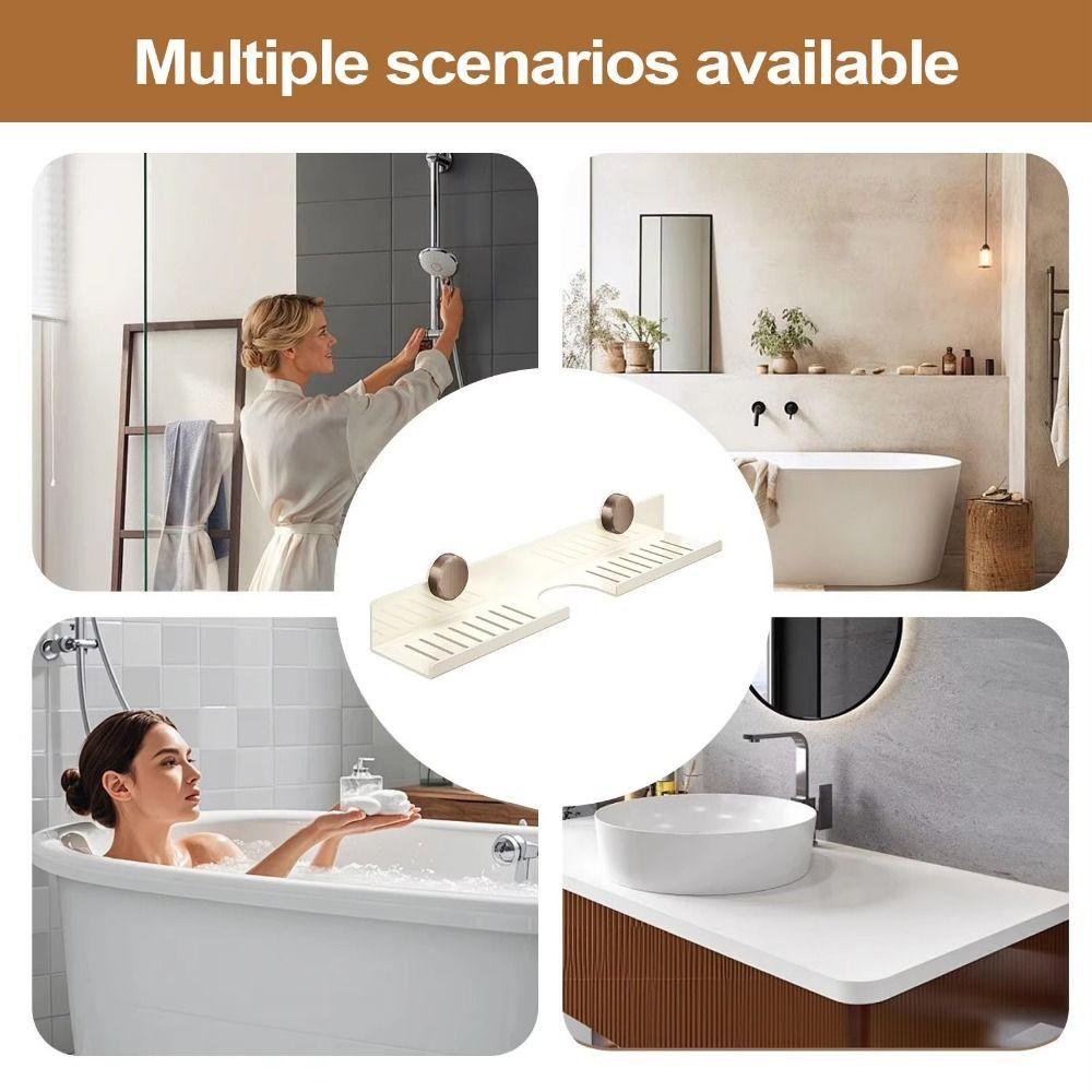 Wall Mounted Bathroom Sink Shelf Over Faucet Suction Cup U-Shaped Storage Rack  Vanity Storage