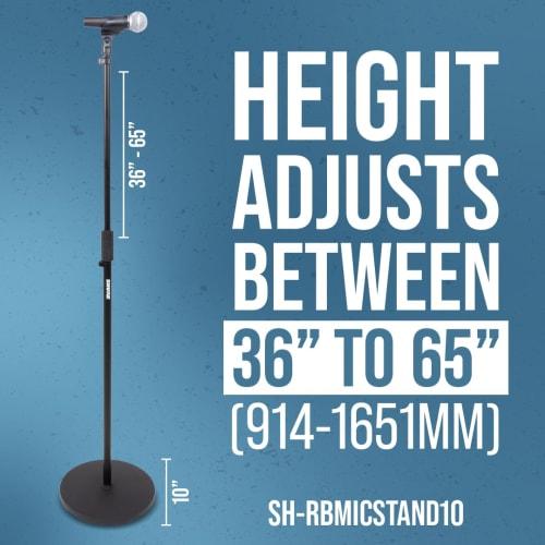 Shure by Gator SH-RBMICSTAND10 Microphone Stand, Straight Type, Vibration-Dampening 10" Round Base