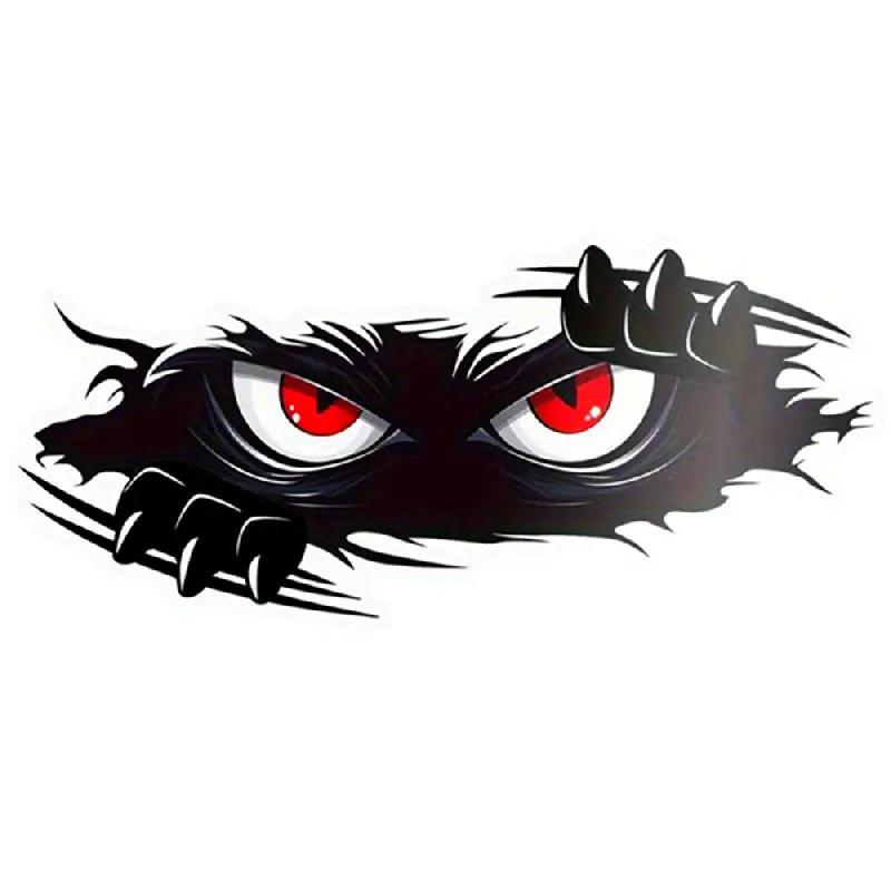 Angry Peeping Monster Vinyl Car Decal - Large Durable Sticker for Cars Trucks and Sports Vehicles Black Bumper Sticker