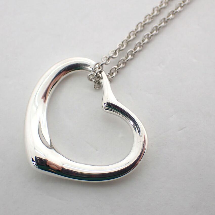 [Použité] TIFFANY 925 Přívěsek/Náhrdelník Otevřené srdce/g523-17